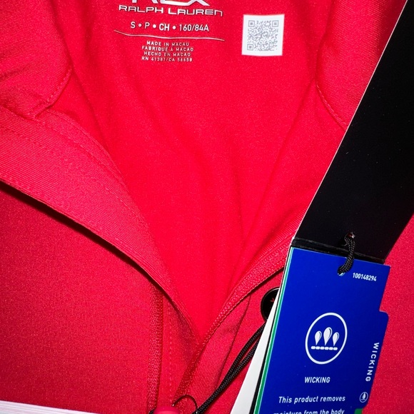 RLX Golf Ralph Lauren Women Red Stretch Jersey Quarter-Zip Pullover Size S NEW - Picture 8 of 14